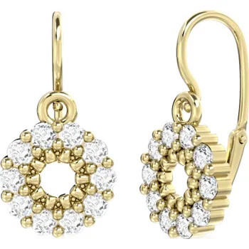 Náušnice Dětské náušnice Darling, bílé zlato s růžovými zirkony Materiál šperku: Žluté zlato, Barevné varianty zirkonů: Čirý zirkon