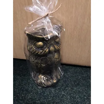 Svíčka Svíčka sova - zlatá (Zlatá svíčka sova - česká manufaktura)