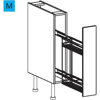 Kuchyňská skříňka EBS ES15CS Skříňka spodní plnovýsuvná 15 cm, diamantově šedá