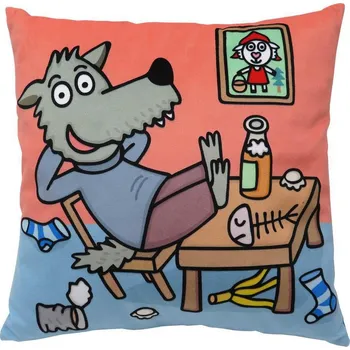 Moravská ústředna Polštář 30 x 30 cm vlk Šedivák doma