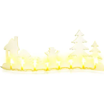 Vánoční dekorace DEKORACE Z AKRYLU VE TVARU KRAJINKY 8 LED rxl 280
