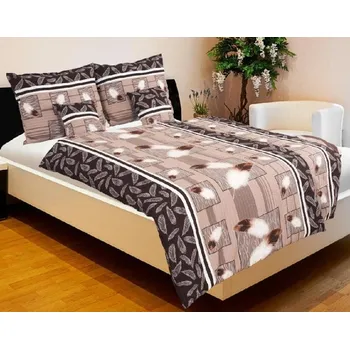 Povlečení Bavlněné povlečení PÍRKA HNĚDÁ 140x200 70x90