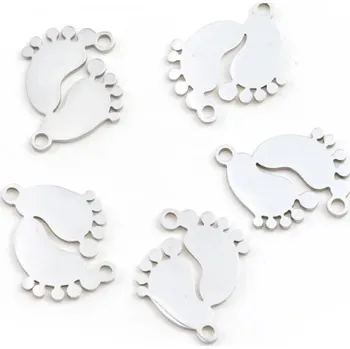 Dětské navlékací korálky Pro Háčkování Mezidíl dětské nožičky 19 x 16 mm ocel