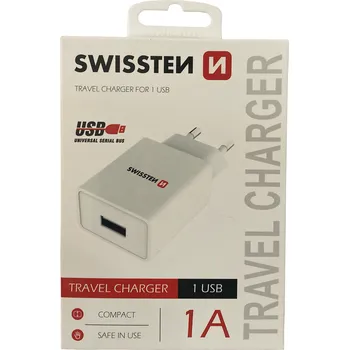 nabíječka SWISSTEN TRAVEL CHARGER 1 USB 1A