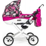 Kočárek pro panenky JASMINE Kids - 19 růžové květy