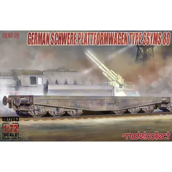 Plastikový model Modelcollect 1/72 Germany Schwerer Plattformwagen Type SSyms 80