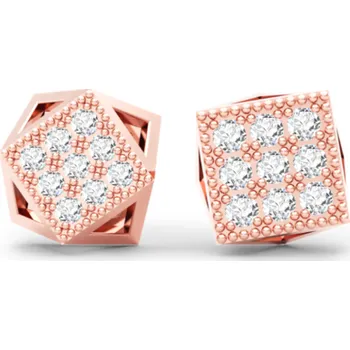 Přívěsek Oboustranný přívěsek Kostka, zlato se zirkony Materiál šperku: Růžové zlato