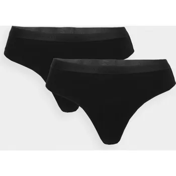 Kalhotky 4F PANTIES F018 (2pack) Dámské tanga US S 4FWSS24UPTSF018 DEEP BLACK