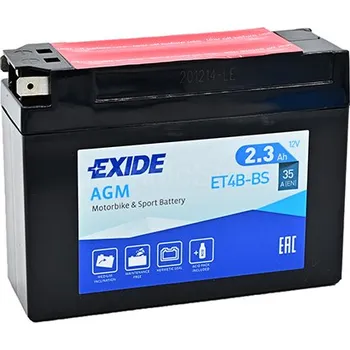 Auto-moto baterie Motobaterie EXIDE ET4B-BS, 12V, 2.3Ah, 35A
