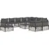 Zahradní sestava 11dílná zahradní sedací souprava s poduškami 3186807 antracit/tmavě šedá