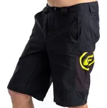 Cyklistické kraťasy CRUSSIS pánské volné černá/žlutá 3XL