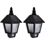Petrashop Solární nástěnné svítidlo s pohybovým čidlem 2 ks Černý270518