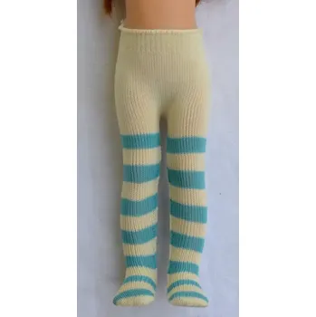 Doplněk pro panenku Punčocháče na Las Amigas - pruhované - modrozelené-krémové (Las Amigas - 32 cm)