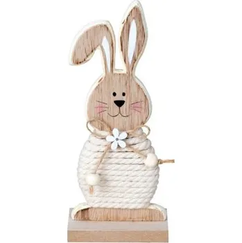 Velikonoční dekorace Zajíček dřevo s mašlí