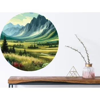 Samolepící dekorace Hory a louky samolepka na zeď šířka 20 cm
