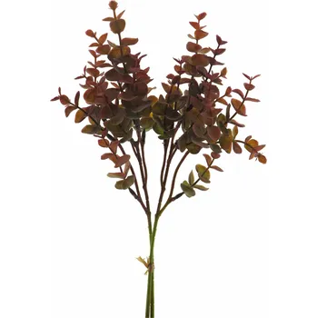 umělá květina umělá větev, Blahovičník - Eukalyptus svazek červený (burgundy) v39 cm (N950953)
