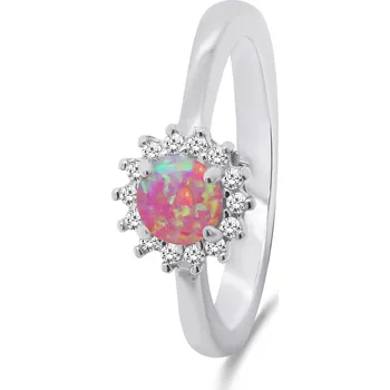 Prsten Brilio Silver Nádherný stříbrný prsten s opálem a zirkony RI056WP 56 mm + 2 měsíce na vrácení zboží