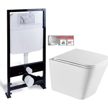 PRIM předstěnový instalační systém bez tlačítka+ WC INVENA FLORINA WITH SOFT, včetně soft/close sedátka PRIM_20/0026 X FL1