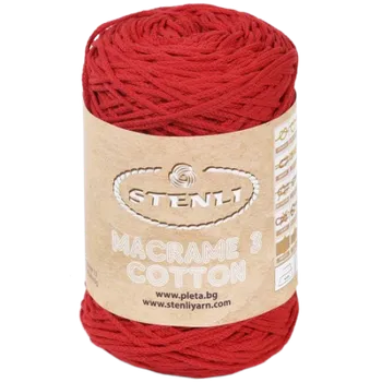 Příze Příze Stenli Macrame Cotton červená (Příze Stenli Macrame Cotton červená)