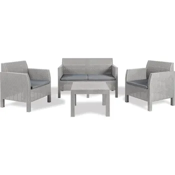 Zahradní sestava Světle šedá zahradní sestava nábytku pro 4 osoby