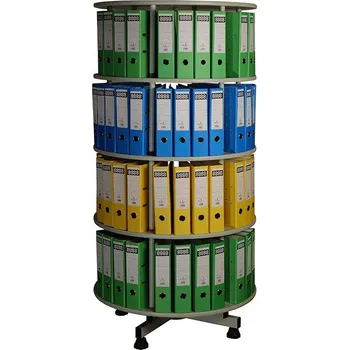 Policová skříň Archivační otočná skříň Compact - 4 patra / dekor šedý