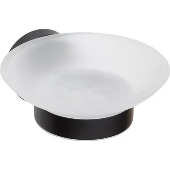 Dávkovač mýdla X-ROUND BLACK mýdlenka, mléčné sklo, černá mat