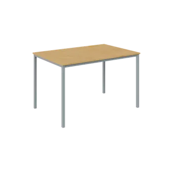 Jídelní stůl JPT 120 jídelní stůl, kovová podnož stříbrná, deska 18 mm, 1200x800 mm, javor horský