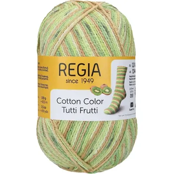 Příze Regia 4-Ply Cotton Color 02418 Kiwi (Ponožková pžíze bavlněná Regia 4-Ply Cotton Color 02418 kiwi color)