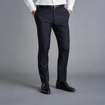 Pánské kalhoty Charles Tyrwhitt Natural Stretch Twill Trousers — Navy