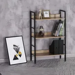 Autronic Regál, 3 police, dekor dub, MDF, černý lak - GD-313 OAK