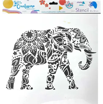 Creatissimo - plastová šablona Oriental elephant 30 x 30 cm