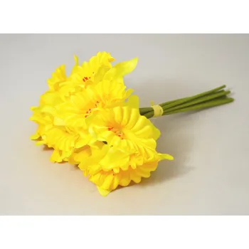 umělá květina Narcis svazek 9 ks - 33 cm - žlutý