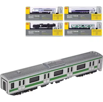 Vláček a vláčkodráha Lokomotiva 15cm kovový vlak model na podstavci na kolejích 4 druhy