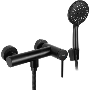 Vodovodní baterie Rea Clif, sprchová baterie s ruční sprchovou soupravou, černá matná, REA-B4241