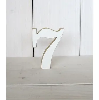 Party dekorace Fotorekvizita - dřevěná číslice 7 bílá - 18 cm