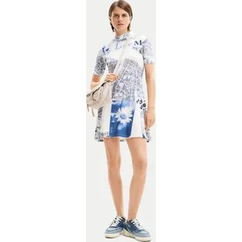 Dámské šaty Desigual Každodenní šaty MONSIEUR CHRISTIAN LACROIX Clavelitos 24SWVK54 Modrá Regular Fit L