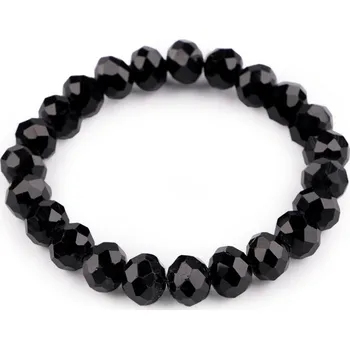 Náramek Náramek pružný z broušených korálků s AB efektem - 6 černá