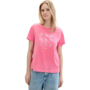 Dámské tričko TOM TAILOR® DÁMSKÉ TRIKO S POTISKEM - PINK S