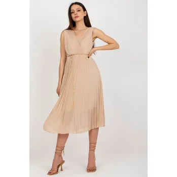 Dámské šaty Midi letní šaty DHJ-SK-13168.21X tmavě béžové uni