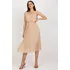 Dámské šaty Midi letní šaty DHJ-SK-13168.21X tmavě béžové uni