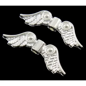 Korálek Kovové korálky křídla 23x3 mm, barva starostříbro