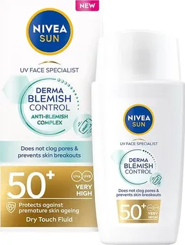 Přípravek na opalování Nivea Sun Derma Skin Clear pleťový krém na opalování SPF50+ 40 ml