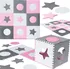 Dětská podložka pěnové puzzle 180 x 180 cm 9 dílků růžová/šedá