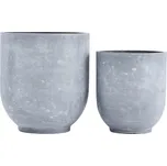 House Doctor Set dvou šedých cementových květináčů Gard 40/50 cm
