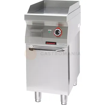 Kuchyňský gril Grilovací deska hladká chromovaná 400 mm 4,8 kW na uzavřeném podstavci, skříňce | KROMET, 700.PBE-400G.S.D