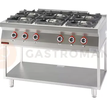 Sporák Plynový sporák 6-hořákový na podstavci | KROMET, 700.KG-6.T