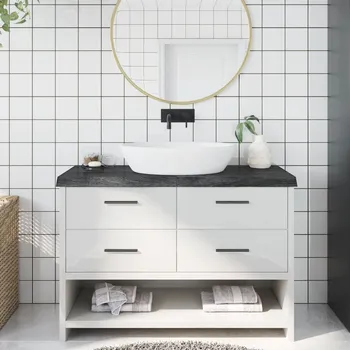 Deska pod umyvadlo vidaXL Koupelnová deska tmavě hnědá 120x60x(2-6) cm ošetřený masiv