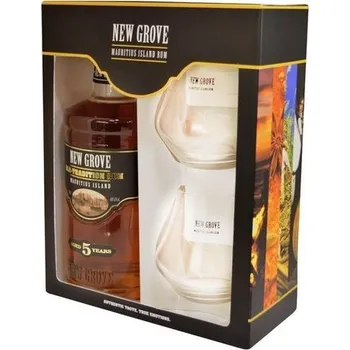 Rum New Grove 5y 40% 0,7 l (dárkové balení s 2 sklenice)