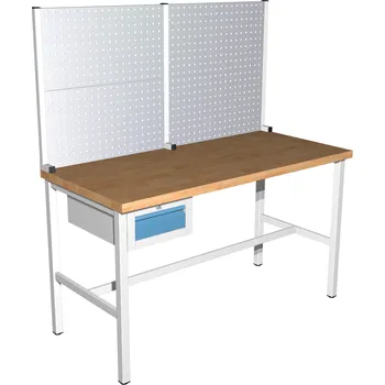 Dílenský stůl Pracovní stůl 150x69 cm s perfopanelem a zásuvkou