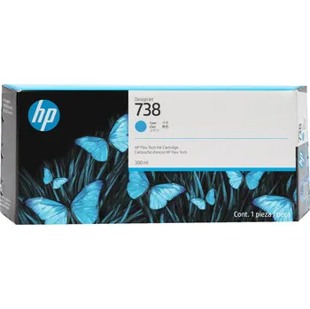 HP 738 676M6A azurová (cyan) originální cartridge